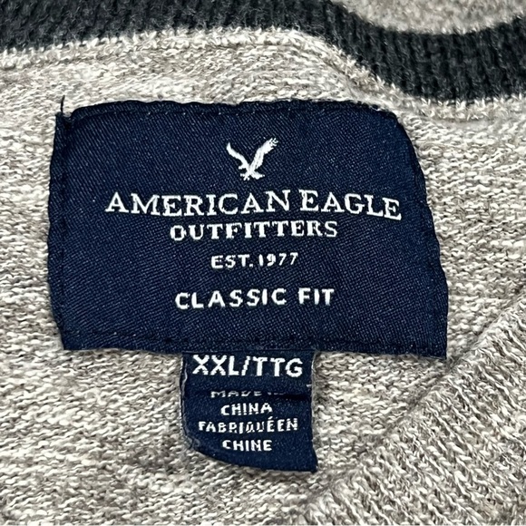 AMERICAN EAGLE Men v-neck gray sweater/size  XXL - Picture 3 of 8